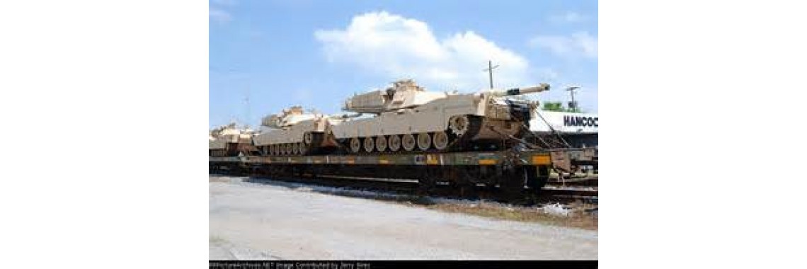 Tank on Flat Car